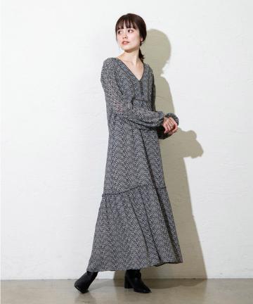 ゼブラプリントティアードワンピース