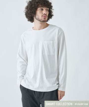 【SMART COLLECTION】起毛スマートクルーネック長袖Tシャツ