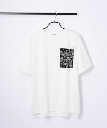 バンダナ柄ポケット半袖Tシャツ