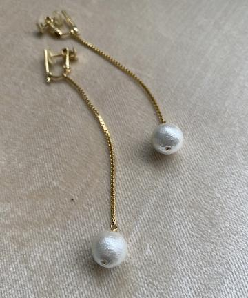 コットンパールスイングイヤリング