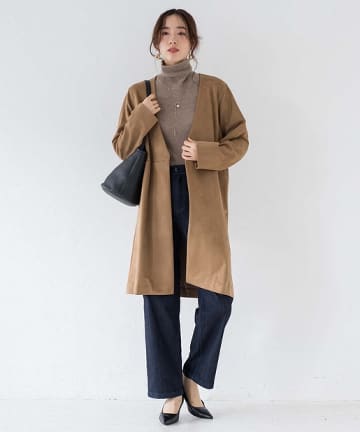 フェイクスエードコート