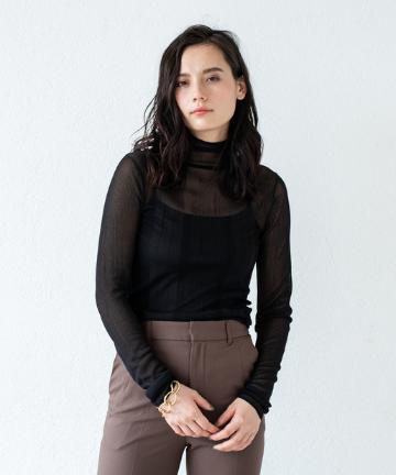 シースルーランダムリブニット