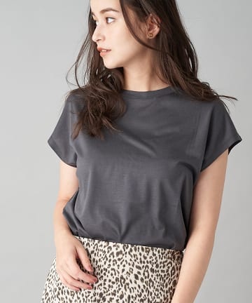 【手洗い可】リヨセル混フレンチTシャツ