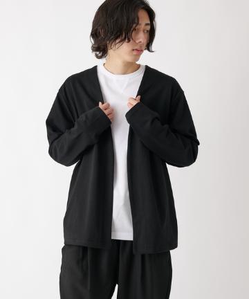圧縮天竺ノーカラーカーディ