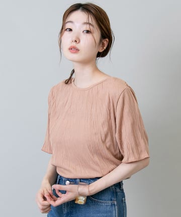 ＊ストレッチ楊柳ワッシャーTEE