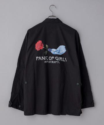 【PANIC OF GIRL】ロスコ プリントミリタリーシャツ