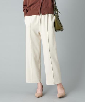 【《リラクシーな履き心地》手洗い可】ピンタックイージーワイドパンツ