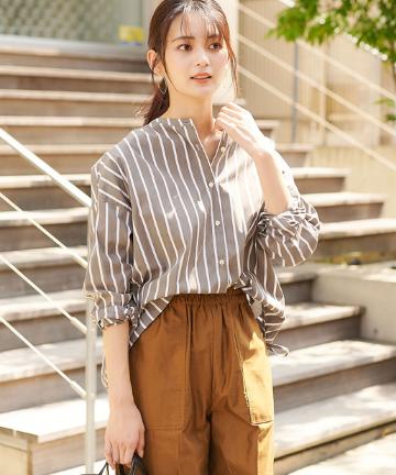 【NICO.（ニコ）・手洗い可】ストライプブラウス