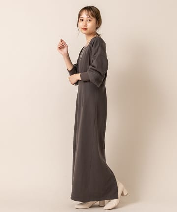 [mline] WEB限定 袖リブリラックスワンピース