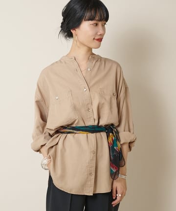 サイドボタンテンセルBIGシャツ