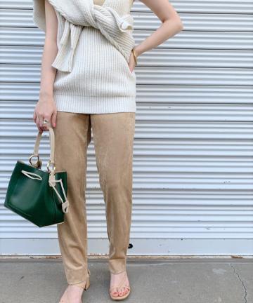 エコスエードスリムパンツ