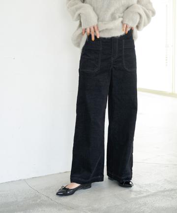 別珍デニムワイドパンツ