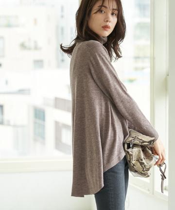 Aラインフレアタートルニット