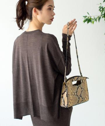 【セットアップ可】ウール混ワイドシルエットニット