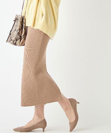 【セットアップ可】ウール混ワイドリブタイトスカート