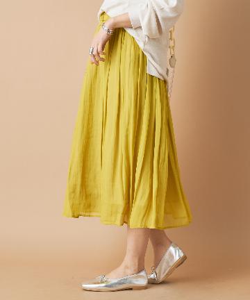【《揺れ感が女性らしい》手洗い可】プラチナ割繊ギャザースカート