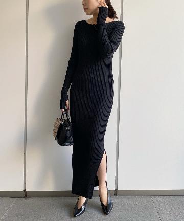 【TOTEME】ボートネックリブワンピース