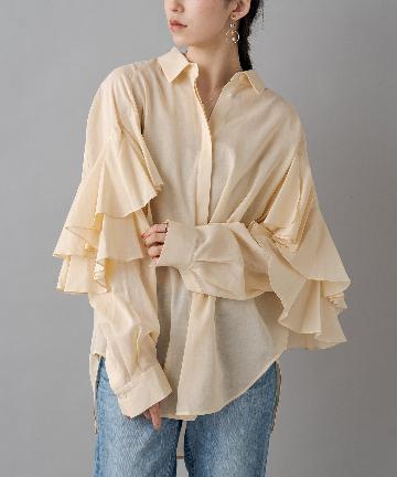 【TOTEME】袖フリルシャツ