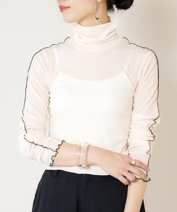 フライスニットタートルネックプルオーバー