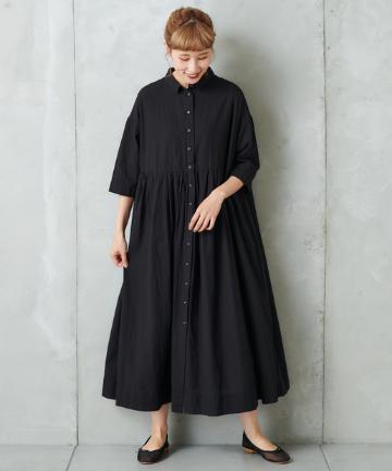 切替シャツワンピース