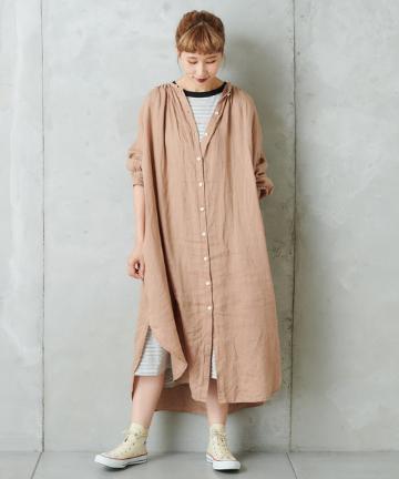 リネンシャツワンピース