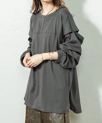 レイヤードロングTシャツ