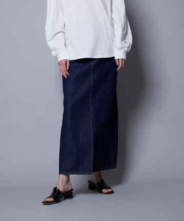 Aラインデニムロングスカート