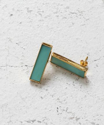 【LENA BERNARD/レナ バーナード】スクエアストーンピアス