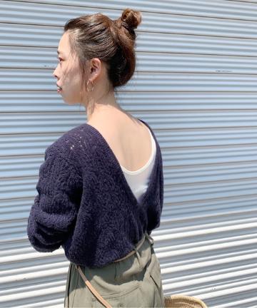 2WAY透かし柄編みニット