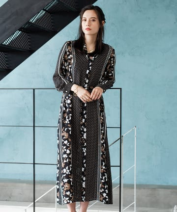 ドットフラワーワンピース