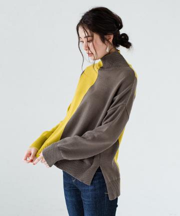 バイカラーニット