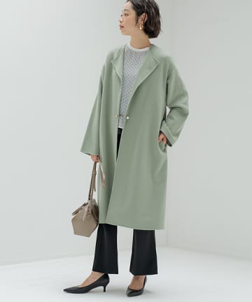 ノーカラーリバーコート