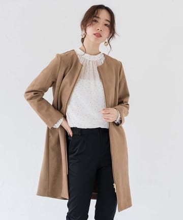 【定番人気】フェイクスエードカットコート