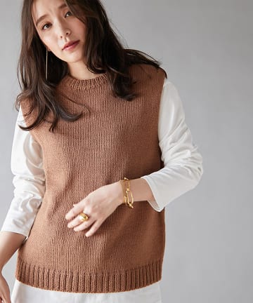 【《今季マストアイテム》THIBAULT（ティボー）】ラウンドネックベスト