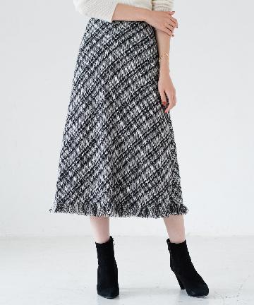 ツイードフレアスカート