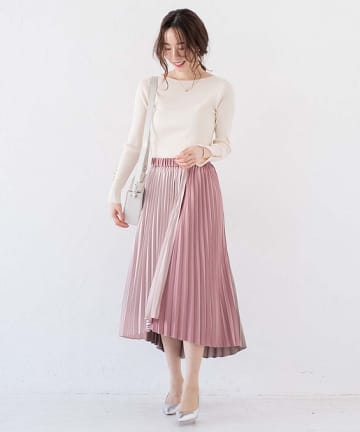 配色プリーツスカート