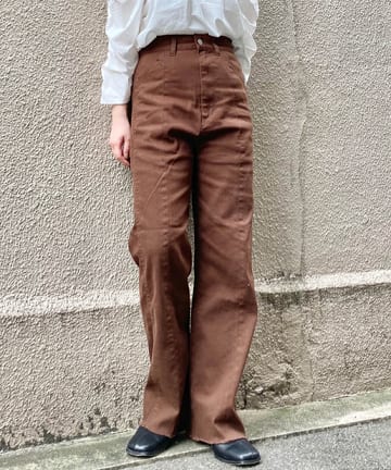 BACK編み上げストレートパンツ