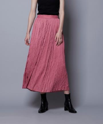 サテンギャザープリーツロングスカート