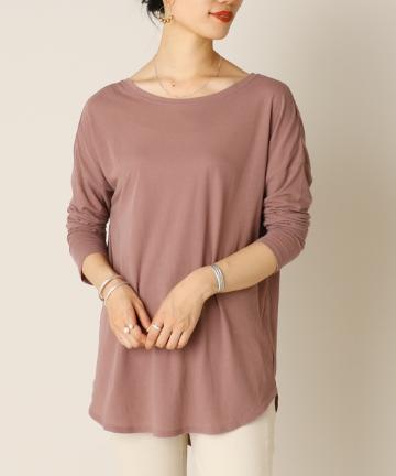 バックシャンクルーネックロンTEE