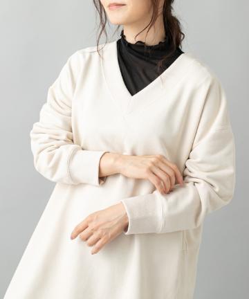 prose verse(プロズヴェール) 【滑らかな肌触り】スエード裏毛Vネックプルオーバー