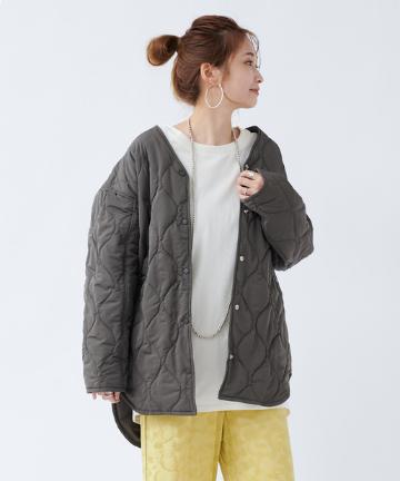 シャツテイルキルティングブルゾン