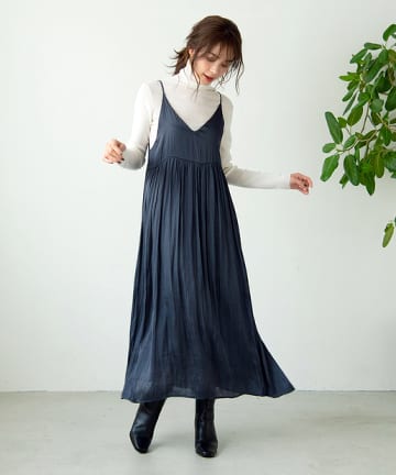 【手洗い可】サテンキャミワンピース