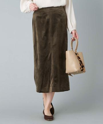 【《光沢感が上品》手洗い可】ベルベットナロースカート