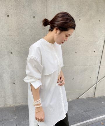 ヨークフリルチュニックブラウス