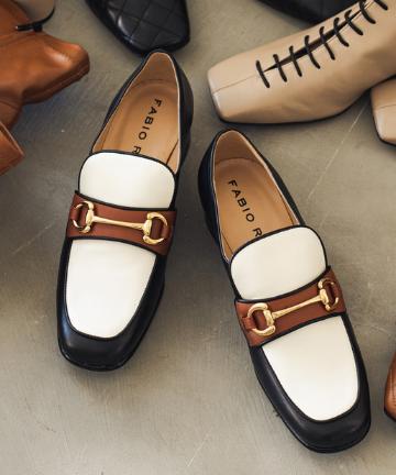 【FABIO RUSCONI/ファビオ ルスコーニ】配色ビットローファー