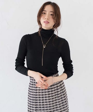 【定番人気】ラメタートルニット