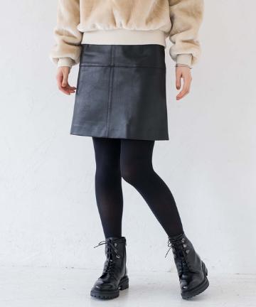 フェイクレザーミニスカート
