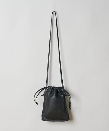 【Rain Leather/レインレザー】防水レザーショルダーバッグ/巾着バッグ
