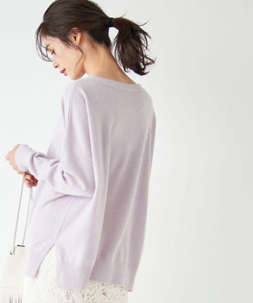 【手洗い可】ウォッシャブルカシミヤ100%ワイドニット