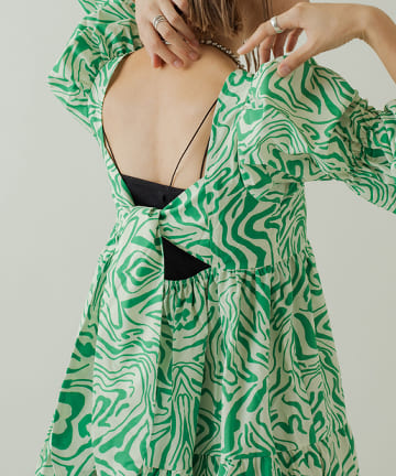 【GHOSPELL】AirwavesTieBackMidiDress